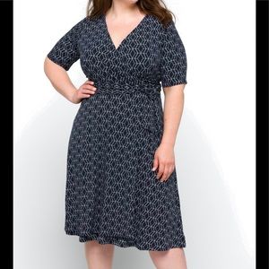 *NWT* Navy Surplice Dress Size 1X